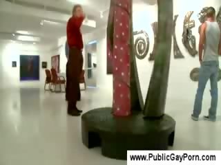 Public homo Blow Job in an art gallery